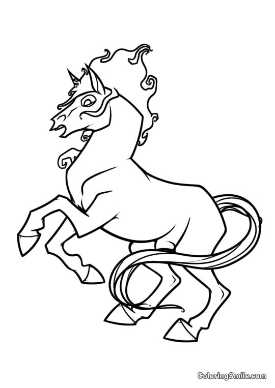 Cheval de Nouvel An - Page de Coloriage