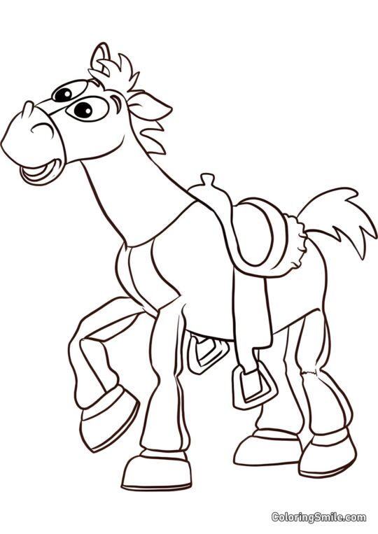 Cheval de dessin animé - Page de Coloriage