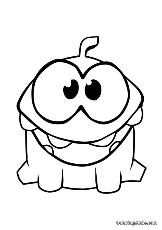 Om Nom avec un Grand Sourire Om Nom avec un Grand Sourire - Page de Coloriage