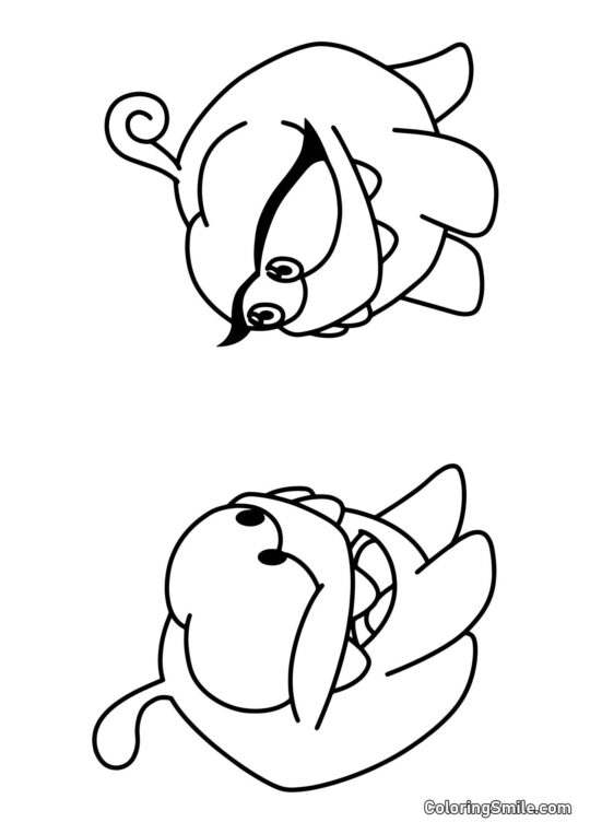 Om Nom avec Om Nelle Om Nom avec Om Nelle - Page de Coloriage