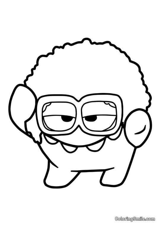 Om Nom en Style Disco Om Nom en Style Disco - Page de Coloriage