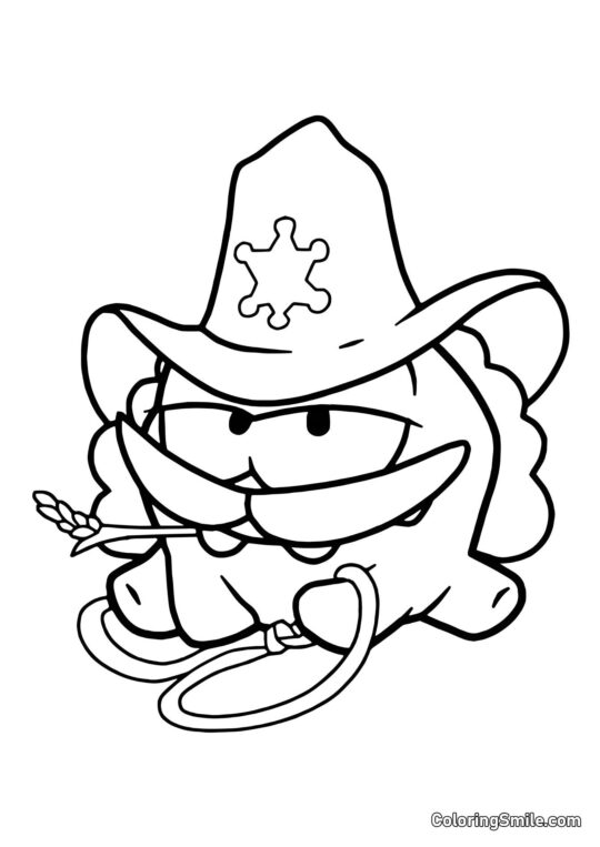 Om Nom Shérif dans le Far West Om Nom Shérif dans le Far West - Page de Coloriage