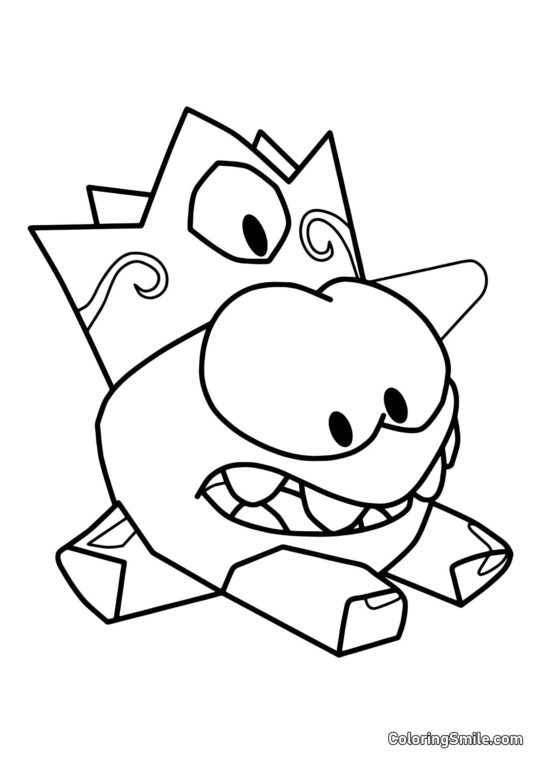 Om Nom avec une Couronne de Glace Om Nom avec une Couronne de Glace - Page de Coloriage