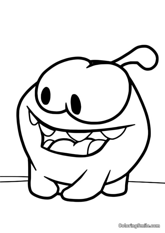 Om Nom avec une Bouche Ouverte Om Nom avec une Bouche Ouverte - Page de Coloriage