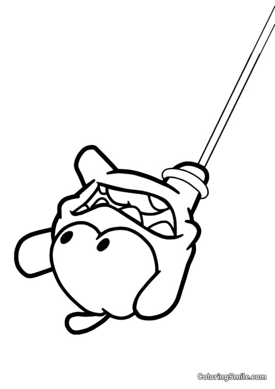 Om Nom Suspendu à une Corde Om Nom Suspendu à une Corde - Page de Coloriage