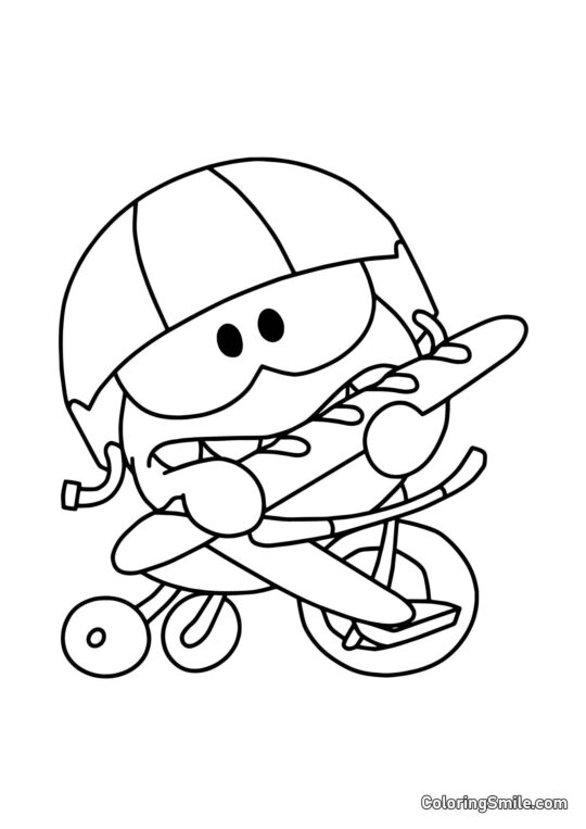 Om Nom avec une Baguette Om Nom avec une Baguette - Page de Coloriage