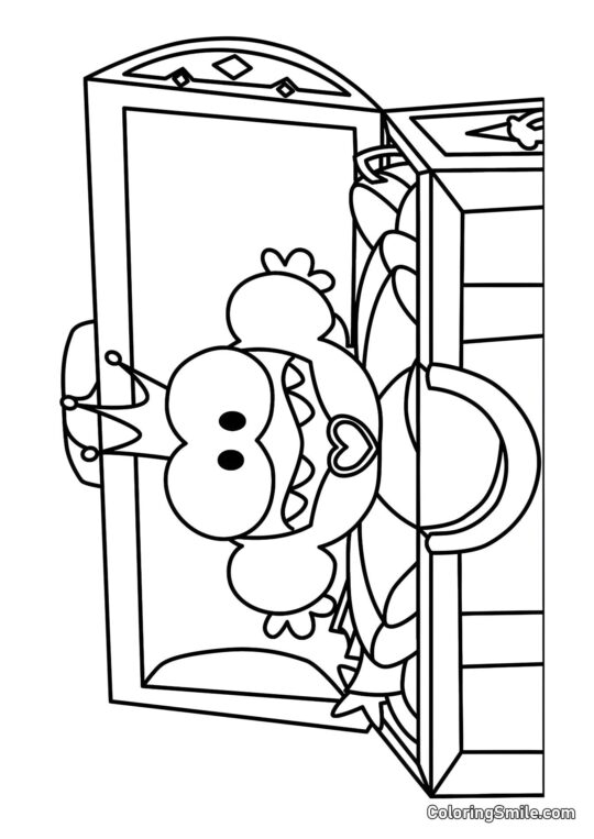 Om Nom en Robe de Princesse Om Nom en Robe de Princesse - Page de Coloriage