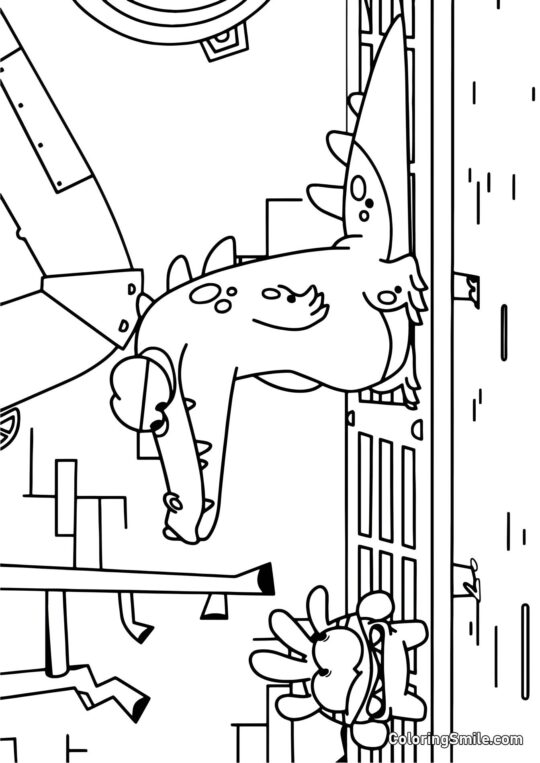 Super Nom et un Crocodile Super Nom et un Crocodile - Page de Coloriage