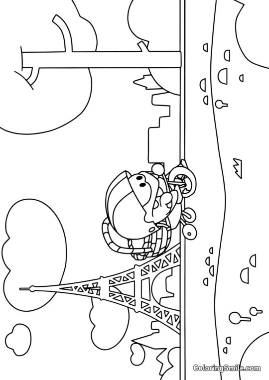 Om Nom à Paris Om Nom à Paris - Page de Coloriage