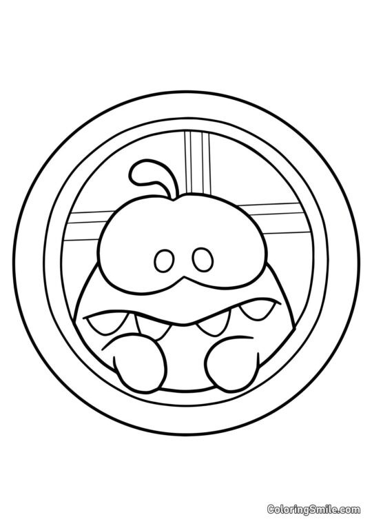 Om Nom dans un Éclairant Om Nom dans un Éclairant - Page de Coloriage
