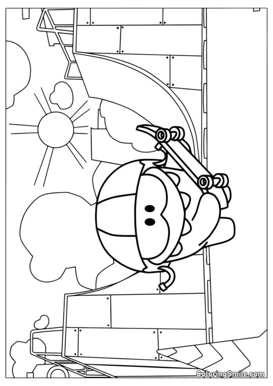 Om Nom avec un Skateboard Om Nom avec un Skateboard - Page de Coloriage