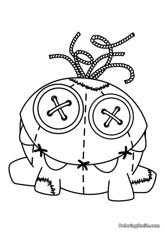 Om Nom avec des Yeux de Bouton à Halloween Om Nom avec des Yeux de Bouton à Halloween - Page de Coloriage