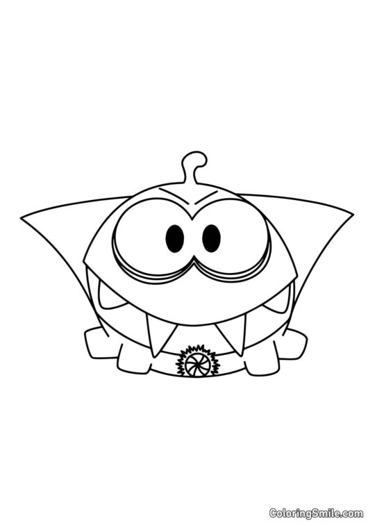 Om Nom Dracula à Halloween Om Nom Dracula à Halloween - Page de Coloriage