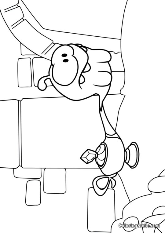 Om Nom et la Lampe Magique Om Nom et la Lampe Magique - Page de Coloriage