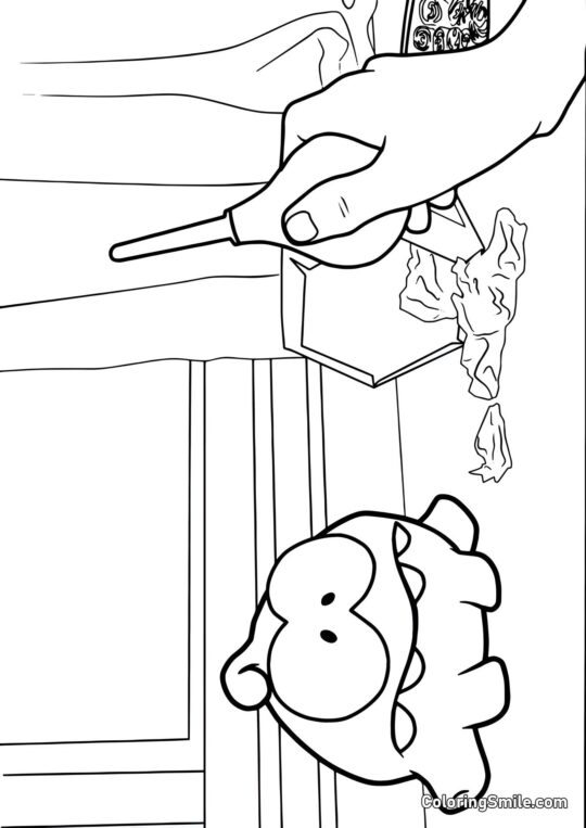 Om Nom et une Seringle Om Nom et une Seringle - Page de Coloriage