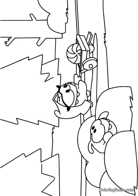 Om Nom et Le Petit Chaperon Rouge Om Nom et Le Petit Chaperon Rouge - Page de Coloriage