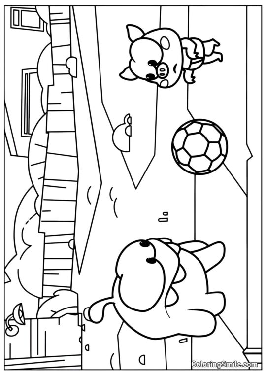 Om Nom et un Porcelet Om Nom et un Porcelet - Page de Coloriage