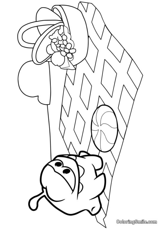 Om Nom en Pique-Nique Om Nom en Pique-Nique - Page de Coloriage