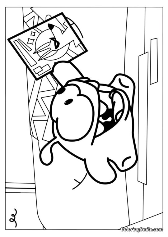 Om Nom avec une BD Om Nom avec une BD - Page de Coloriage