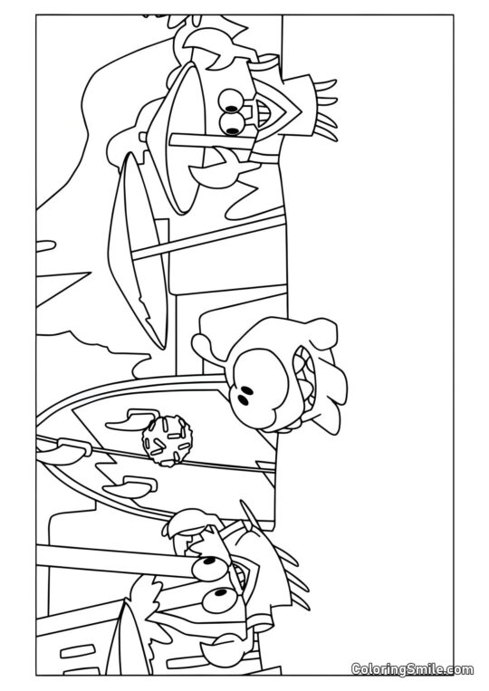 Om Nom avec des Crabes Om Nom avec des Crabes - Page de Coloriage