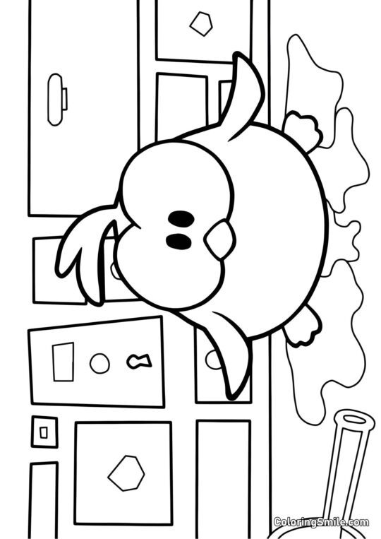 Om Nom Poussin Om Nom Poussin - Page de Coloriage