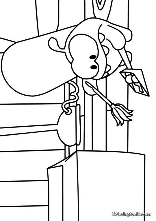 Om Nom en Train de Nettoyer Om Nom en Train de Nettoyer - Page de Coloriage