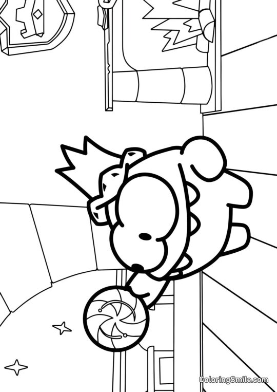 Roi Om Nom avec une Sucette Roi Om Nom avec une Sucette - Page de Coloriage