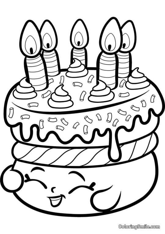 Shopkins Souhaits d&rsquo;Anniversaire - Page de Coloriage