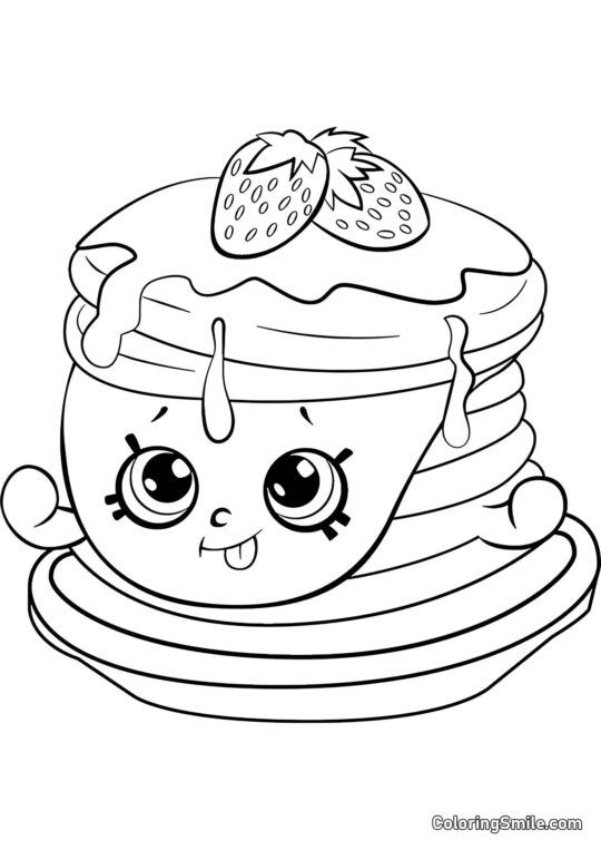 Shopkins Pancakes à la Fraise - Page de Coloriage