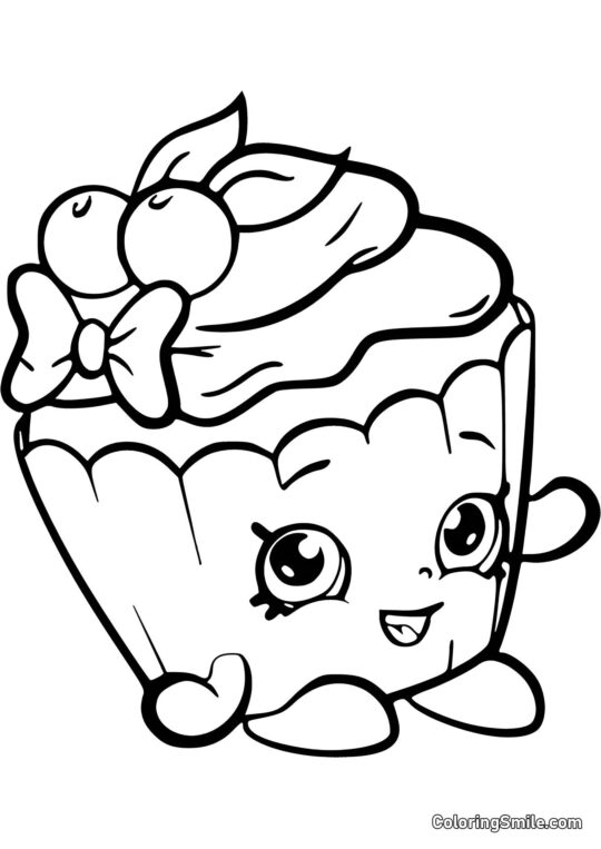 Shopkins Tarte aux Cerises - Page de Coloriage