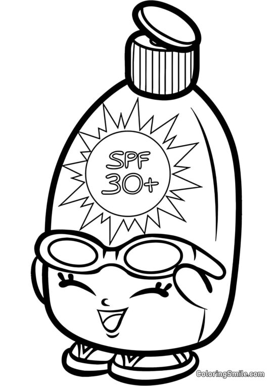 Shopkins Crème Solaire - Page de Coloriage