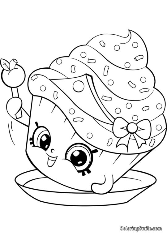 Shopkins Gâteau de Princesse - Page de Coloriage