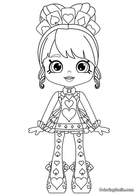 Queenie Coeurs - Page de Coloriage