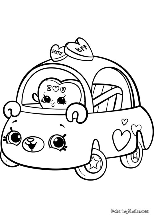 Shopkins Voiture Fille - Page de Coloriage