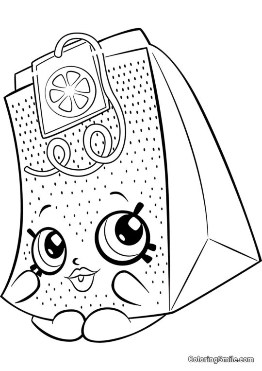 Shopkins Sachet de Thé - Page de Coloriage