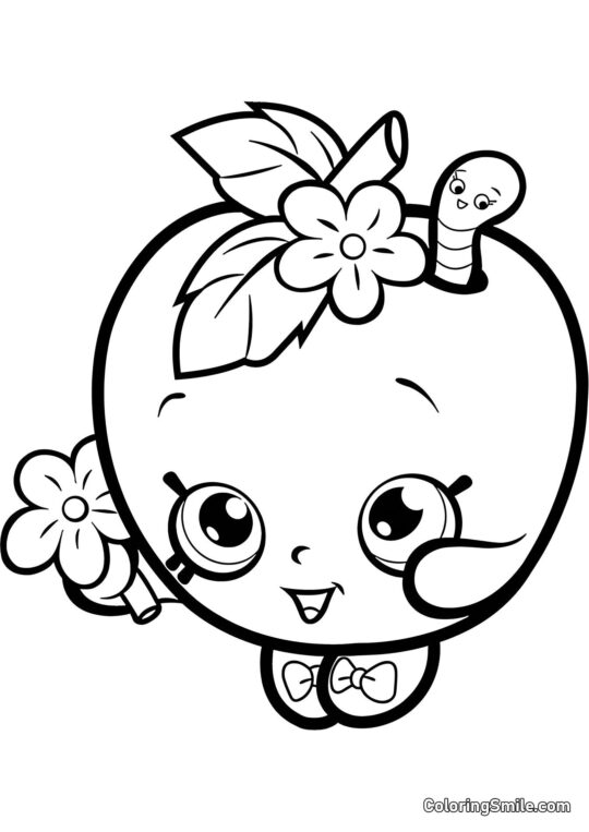 Shopkins Pomme Fleur - Page de Coloriage