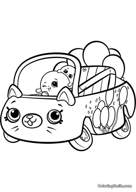 Shopkins Voiture Ballon - Page de Coloriage