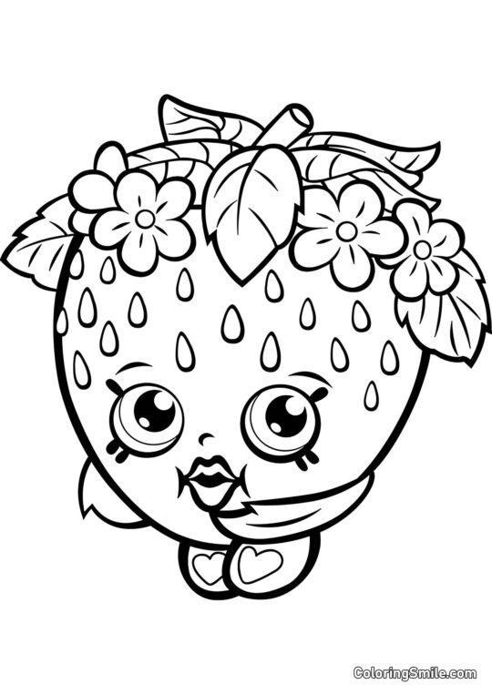 Shopkins Baiser de Fraise - Page de Coloriage