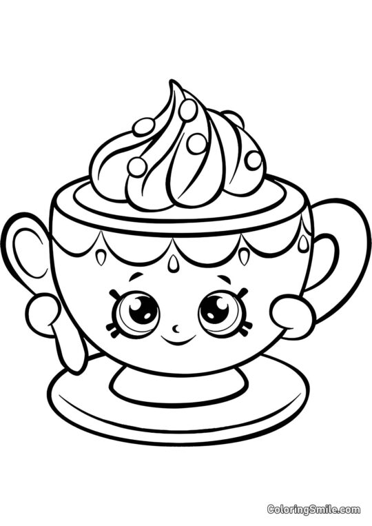 Shopkins Tasse à Thé Tiny - Page de Coloriage