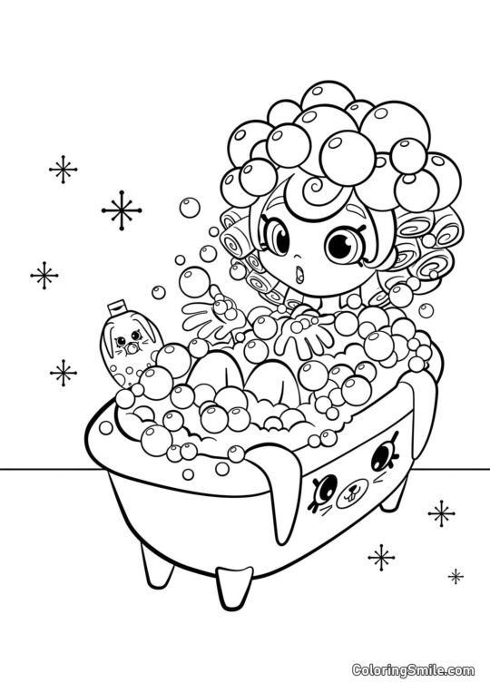 Bubblisha dans le Bain - Page de Coloriage