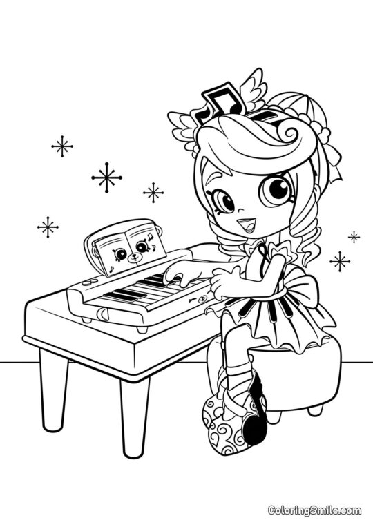 Melodine et Mishki - Page de Coloriage