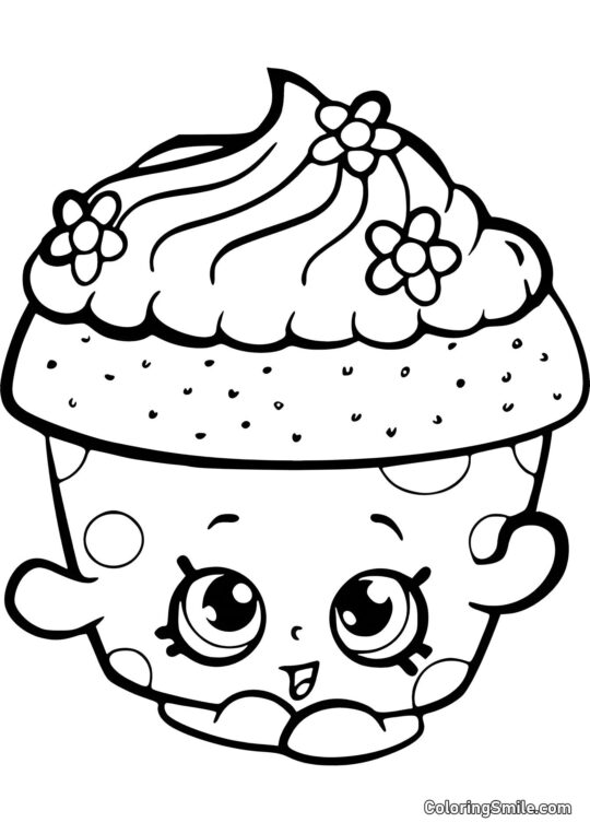 Shopkins Gâteau Pétale - Page de Coloriage