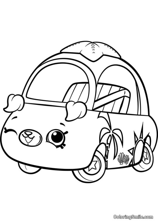 Shopkins Voiture Clignotante - Page de Coloriage