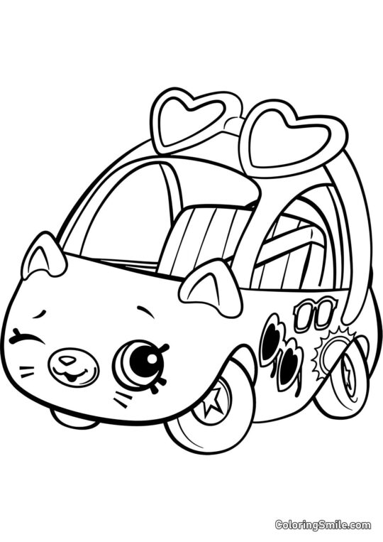 Shopkins Voiture Lunettes de Soleil - Page de Coloriage