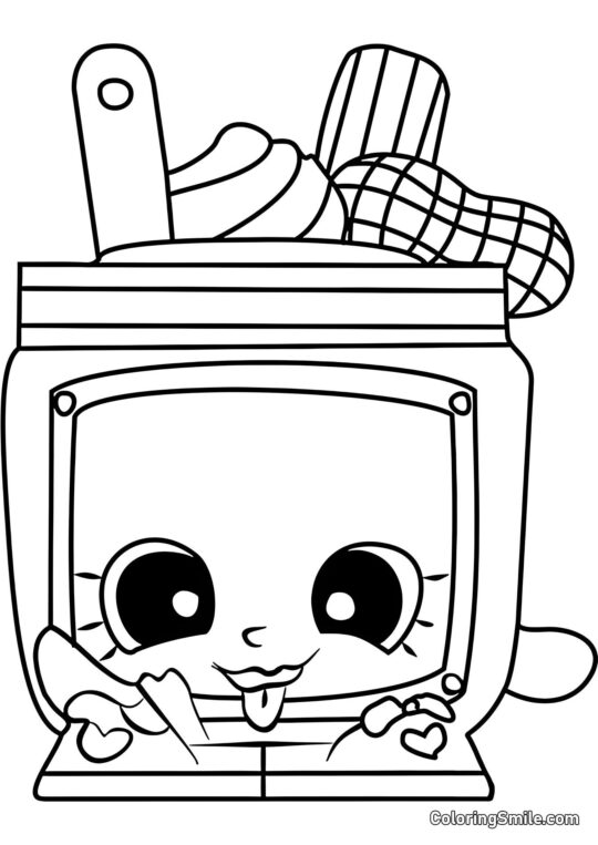 Shopkins Beurre de Cacahuète - Page de Coloriage