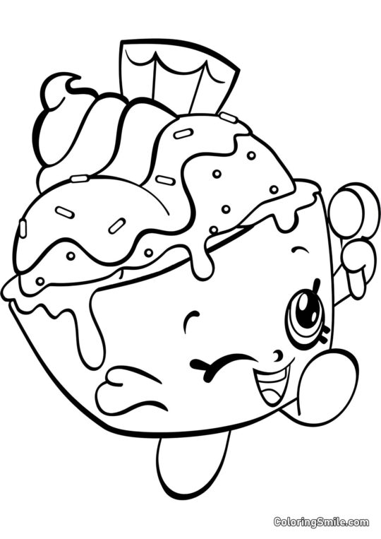 Shopkins Cup de Crème Glacée - Page de Coloriage
