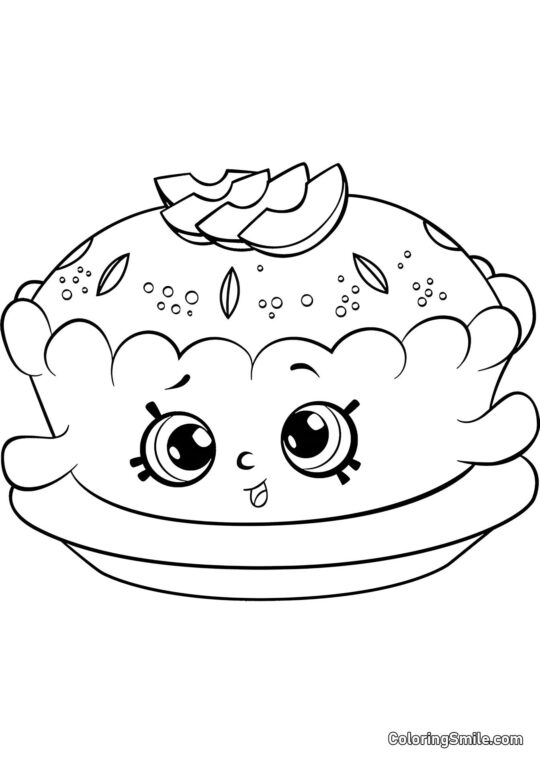 Shopkins Tarte aux Pommes - Page de Coloriage