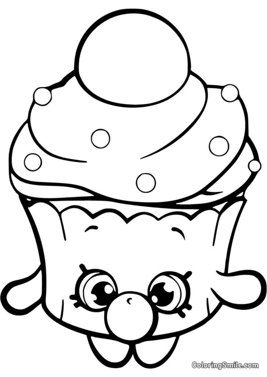 Shopkins Cupcake Bulle - Page de Coloriage