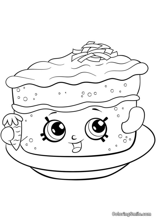 Shopkins Gâteau Carotte - Page de Coloriage