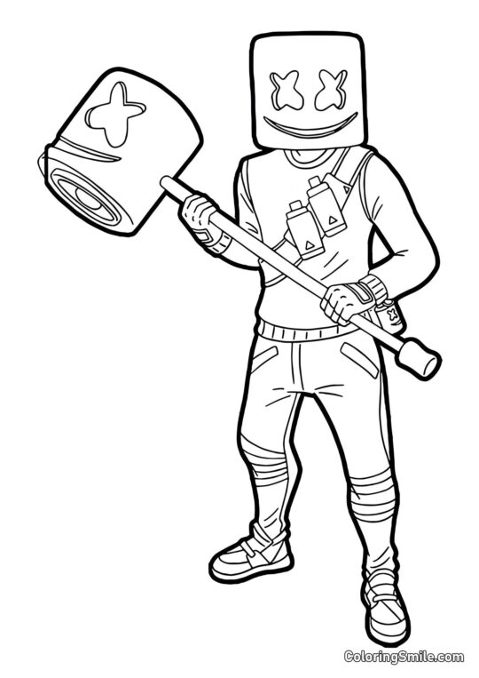 Fortnite Marshmello - Page de Coloriage